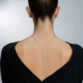 Elegante Braut Rücken Kette Strass Lariat Drop Kette Hochzeit rückenfreies Kleid Körperschmuck - Doppellagiger Strass Quasten Stil (T7)