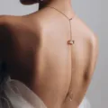 Collier de dos elegant en cristal bijou de corps pour robe de mariee dos nu accessoires - Pendentif goutte / Or