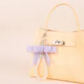 Χειροποίητο μπρελόκ με μαργαριτάρι και φιόγκο χαριτωμένο αξεσουάρ τσάντας γυναικείο - Ανοιχτό Μωβ