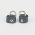 Boucles de conversion de sangle de sac DIY, cuir noir et accessoires en metal dore. - Boucle Anneau Cuir / Noir
