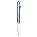 Blue leather and gold metal chain replacement bag strap for crossbody shoulder bags. - Dark Blue