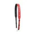 Red and black leather bag strap with pearl studs, adjustable replacement crossbody shoulder strap. - E-Series Iridescent Pearls (Bright Red)