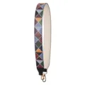 Wide replacement shoulder strap for woman handbag with geometric pattern and metal clips. - Printed - Classic 90 Black & White