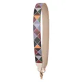 Replacement wide bag strap with colorful geometric triangle pattern and gold hooks. - Printed - Classic 90 White & Khaki
