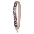 Wide Multicolor Geometric Triangle Leather Replacement Bag Strap for Crossbody Shoulder Bags - Printed - Classic 90 Grey Blue & Pink
