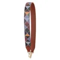 Wide replacement bag strap colorful geometric triangle pattern shoulder strap accessory - Printed - Classic 90 Double-Sided Brown