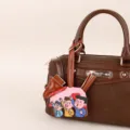 Brown PU leather handbag featuring a cute horse pendant and metal brand logo for daily style. - BHT68 Heart Horse