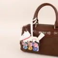Brown PU handbag with cute white horse charm, stylish everyday purse and keychain accessory - BHT71 Heart Horse