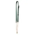Green leather and metal chain crossbody bag strap replacement accessory for women handbags. - Dark Green