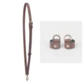 Bruine lederen tassenriem en ombouwgespen set voor DIY crossbody tas accessoires vervanging. - Verstelbare Doornsesp + 1 Paar Gespen / Cognackleur