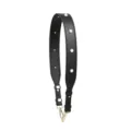 Black leather replacement bag strap with pearl and rhinestone studs, adjustable shoulder strap. - Short E-Style Colorful Pearls (Double-Sided Black)