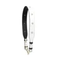 Adjustable white pearl studded replacement crossbody bag strap with gold hardware and black lining - Short E-Style Colorful Pearls (White)