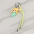 Cute cartoon doll keychain with braided rope, stylish backpack charm and bag accessory. - Bag Charm 16B Blue