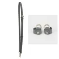 Donkergroene lederen tasriem en D-ringconversieclips set voor mini-handtassen DIY stijl. - Verstelbare Doornsesp + 1 Paar Gespen / Bosgroen