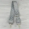Adjustable grey leopard print replacement bag strap featuring gold metal hardware. - Adjustable Pattern Style 21#