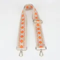 Adjustable replacement wide bag strap with ethnic geometric diamond pattern and gold hardware. - Adjustable Jacquard Diamond Pattern 1-19#