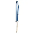 Blue leather and gold chain replacement bag strap, adjustable crossbody handbag accessory. - Mousse Blue