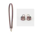 Bruine lederen tasband en conversielussen DIY-set voor mini handtas schouder crossbody. - 65cm Vaste Lengte + 1 Paar Gespen / Cognackleur