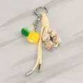 Chic DIY woven keychain featuring cute vegetable charms, corn pendant, and marble beads. - Bag Charm 19
