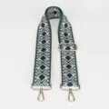 Adjustable dark green diamond woven replacement bag strap with gold-tone hardware. - Adjustable Jacquard Diamond Pattern 1-24#