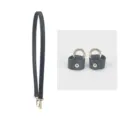 Zwarte lederen tasriem en conversiegespen set voor DIY tassen met elegante gouden hardware. - 65cm Vaste Lengte + 1 Paar Gespen / Zwart