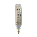 Brede tasriem met gouden piramide klinknagels en metalen haken voor handtassen mode - Grijs Blauw Gemengd Roze