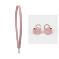 Roze lederen tas schouderriem en conversie gespen set voor DIY crossbody tas accessoires. - 65cm Vaste Lengte + 1 Paar Gespen / Bloemblad Roze