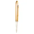 Adjustable yellow leather and gold chain bag strap crossbody purse replacement handle. - Yellow-Orange