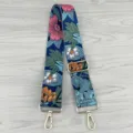 Adjustable floral pattern bag strap replacement with gold hardware for crossbody bags - Adjustable Pattern 24# Blue