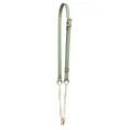 Green leather and gold metal chain replacement crossbody bag strap with adjustable buckle. - Olive Green