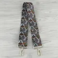 Adjustable geometric patterned replacement bag strap with metal hardware hooks for crossbody. - Adjustable Pattern 25#
