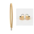 Geel lederen vervangende tasriem en gesp conversieset speciaal voor mini handtassen. - 65cm Vaste Lengte + 1 Paar Gespen / Geel