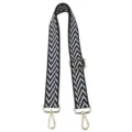 Black and white chevron bag strap, adjustable wide crossbody strap with gold hardware. - Adjustable Checkmark Black Strap with Gold Buckle