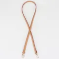 Courroie de sac en cuir de rechange, fine bandoulière avec mousquetons dorés. - 110 cm de long / Jaune Ambre