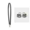 Vervangende lederen schouderriem en conversiegespen set voor mini handtassen, donkergrijs. - 65cm Vaste Lengte + 1 Paar Gespen / Bosgroen