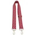 Red white chevron replacement bag strap adjustable crossbody wide shoulder strap accessory. - Adjustable Checkmark Bright Red Strap with Gold Buckle