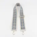 Adjustable woven replacement bag strap with geometric diamond pattern and silver metal hardware. - Adjustable Jacquard Diamond Pattern 1-18#