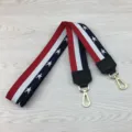Antallaktiki louri tsantas me asteria, kokkines leukes ble riges kai metalikous gantzous oro. - Τετράγωνο Αυτί Μαύρο 105cm / Asteri Kokkino Lefko Ble