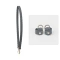 Donkergrijze lederen tasriem DIY accessoireset voor mini handtasmodificatie en crossbody gebruik. - 65cm Vaste Lengte + 1 Paar Gespen / Grafietgrijs