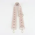 Replacement wide bag strap with pink and white geometric diamond pattern and gold hardware. - Standard Adjustable Jacquard Diamond 1-21#