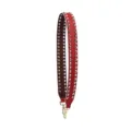 Red punk wide bag strap with double row silver spikes and gold swivel clasps for crossbody bag - Silver Studs Double Row (Red and Wine Red)