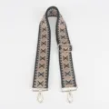 Adjustable woven replacement shoulder strap with black and beige geometric diamond pattern. - Standard Adjustable Jacquard Diamond 1-31#