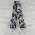 Adjustable replacement bag strap with colorful geometric diamond pattern and metal clasps. - Adjustable Pattern 30#