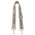 Adjustable canvas crossbody bag strap replacement wide shoulder strap with gold hardware. - Adjustable Letter MS Strap - Off-White (Gold Buckle)
