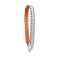 Punk studded replacement bag strap, dual-color wide shoulder crossbody strap for women. - Silver Studs Double Row (Apricot and Orange)