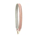 Pink studded bag strap, snake pattern wide shoulder strap with double row gold pyramid studs. - Gold Studs Double Row (3D Pink Snake Pattern)