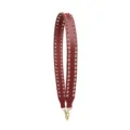 Punk wide leather bag strap with double row gold metal rivets replacement crossbody - Gold Studs Double Row (Double-Sided Wine Red)