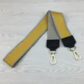Grey and yellow wide canvas shoulder replacement strap for women crossbody handbag. - Square Ear Black 105cm / Yellow Gray