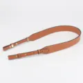 Brown leather replacement bag strap, adjustable crossbody shoulder strap for women purses. - Buckleless R Brown Smooth