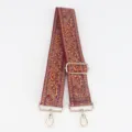 Tracolla di ricambio regolabile e larga con motivo paisley e accessori metallici - Rosso Vino Paisley